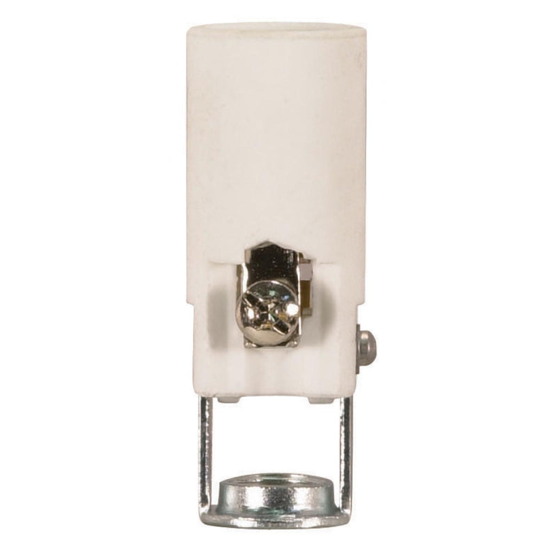 Satco 80-1091 Candelabra - Porcelain Sockets W/Paper Liner, White