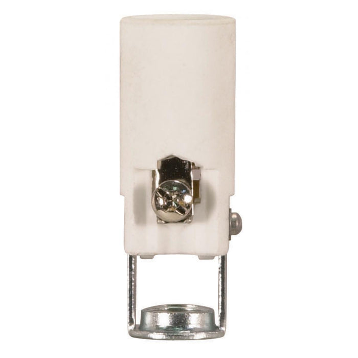 Satco 80-1091 Candelabra - Porcelain Sockets W/Paper Liner, White