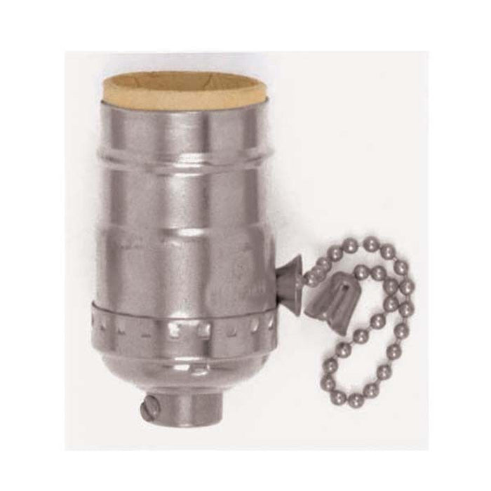 Satco 80-1099 On-Off Pull Chain Socket, Nickel