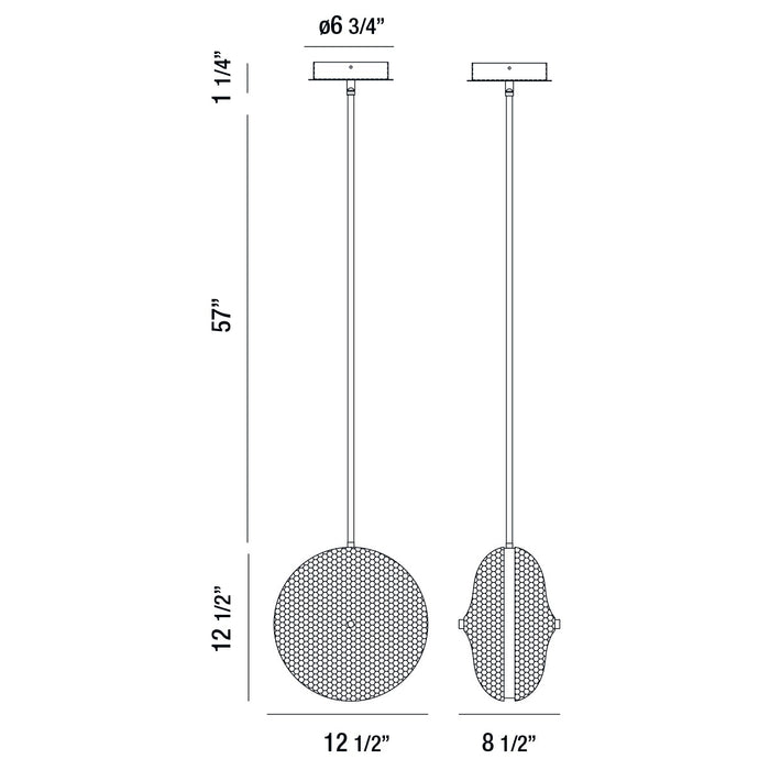 Eurofase 35914-013 LED Pendant, Chrome