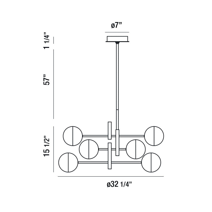 Eurofase 35919-018 LED Chandelier, Chrome
