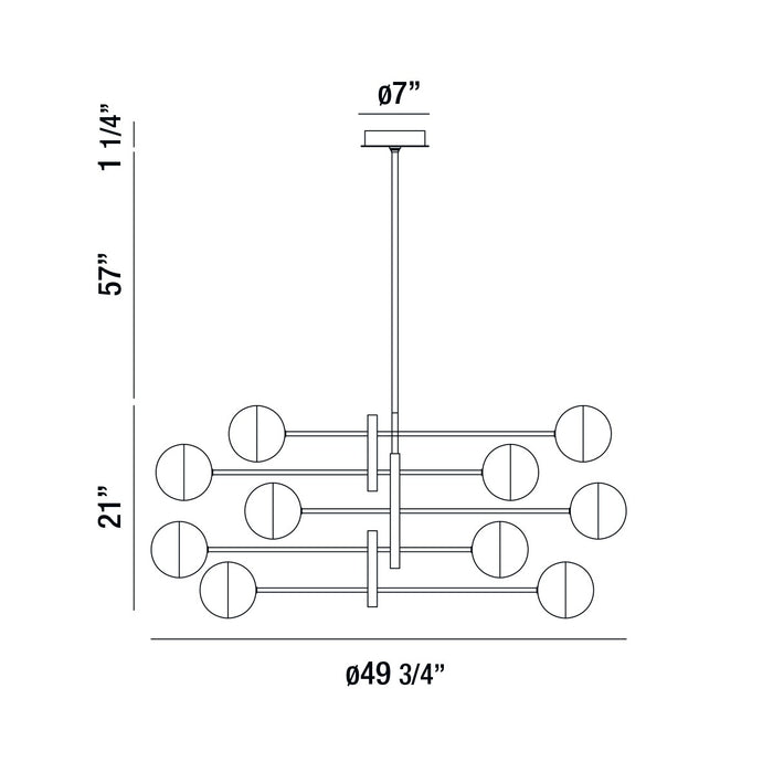 Eurofase 35920-021 LED Chandelier, Matte Black