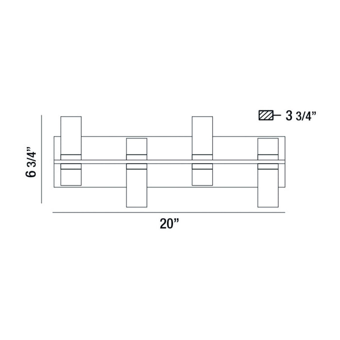 Eurofase 35958-017 LED Bathbar, Chrome