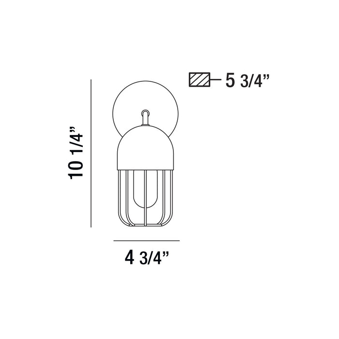 Eurofase 35960-010 One Light Wall Sconce, Matte Black