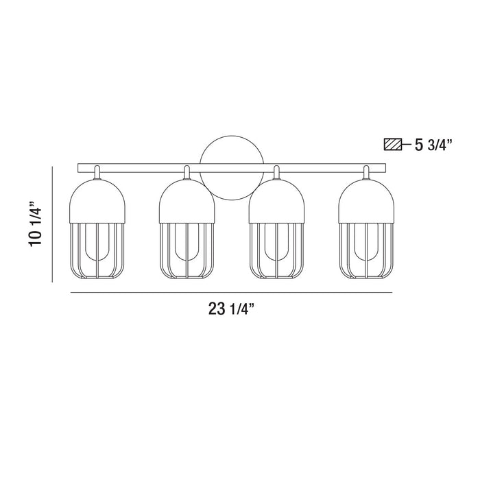 Eurofase 35962-014 Four Light Bathbar, Matte Black