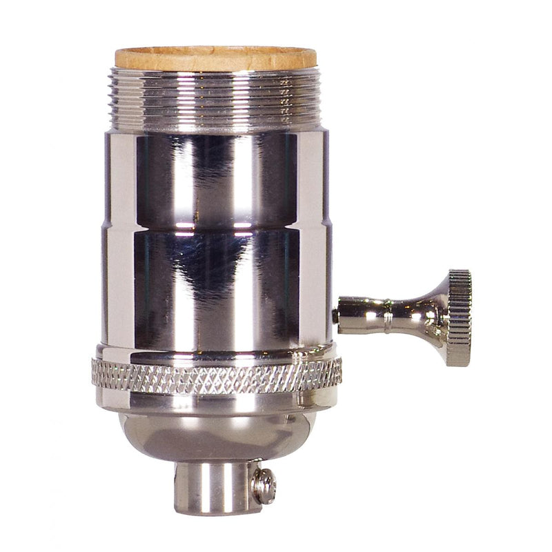 Satco 80-1061 On-Off Turn Knob Socket, Polished Nickel