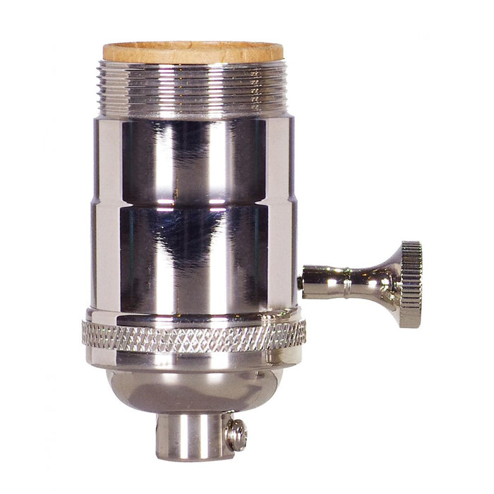 Satco 80-1061 On-Off Turn Knob Socket, Polished Nickel
