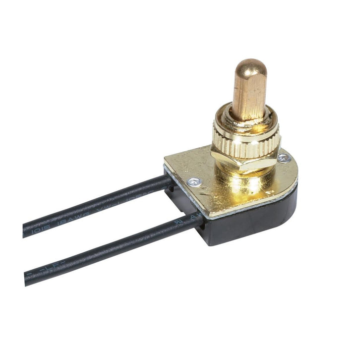 Satco 80-1124 On-Off Metal Push Switch, Brass Plated