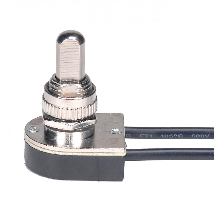 Satco 80-1125 On-Off Metal Push Switch, Nickel Plated