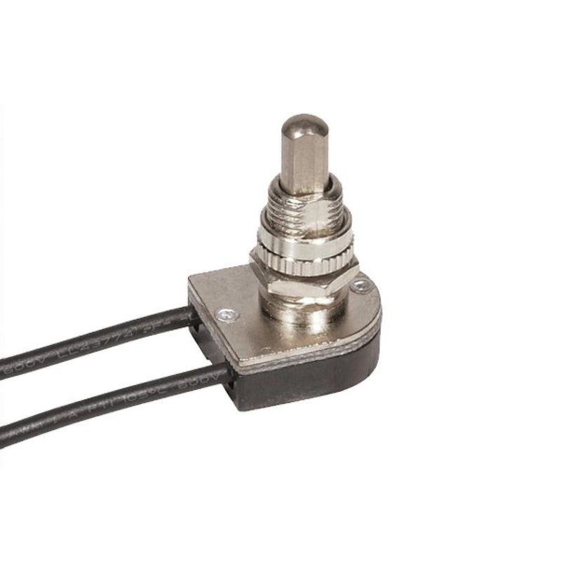 Satco 80-1127 On-Off Metal Push Switch, Nickel Plated