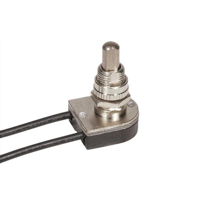 Satco 80-1127 On-Off Metal Push Switch, Nickel Plated