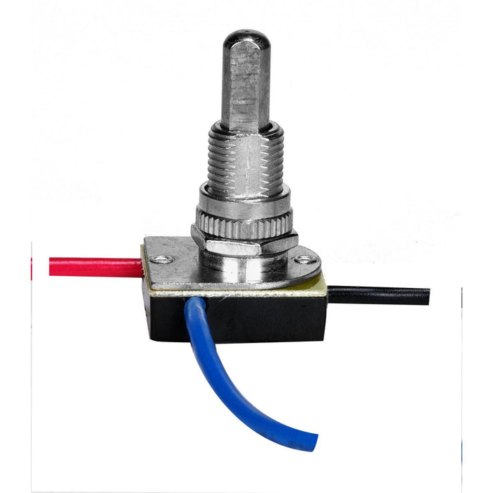 Satco 80-1129 3-Way Metal Push Switch, Nickel Plated