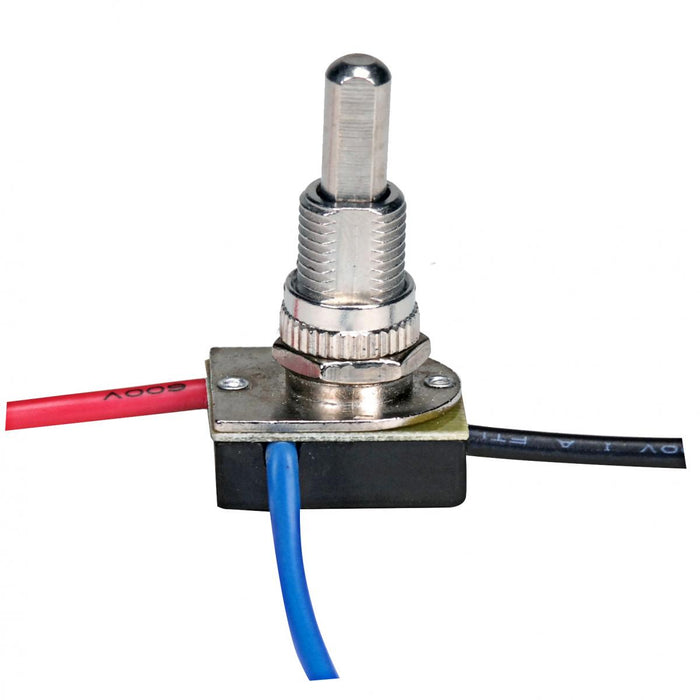 Satco 80-1131 3-Way Metal Push Switch, Nickel Plated