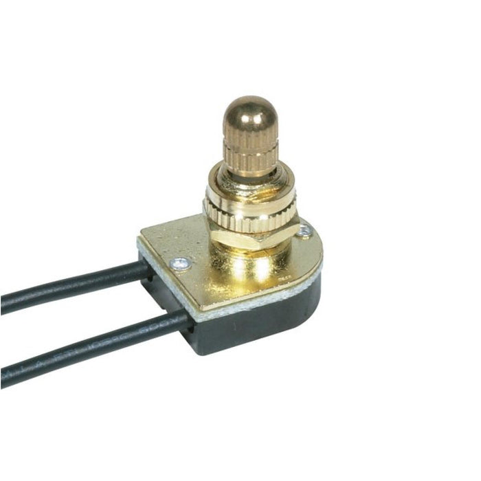 Satco 80-1132 On-Off Metal Rotary Switch, Brass Plated