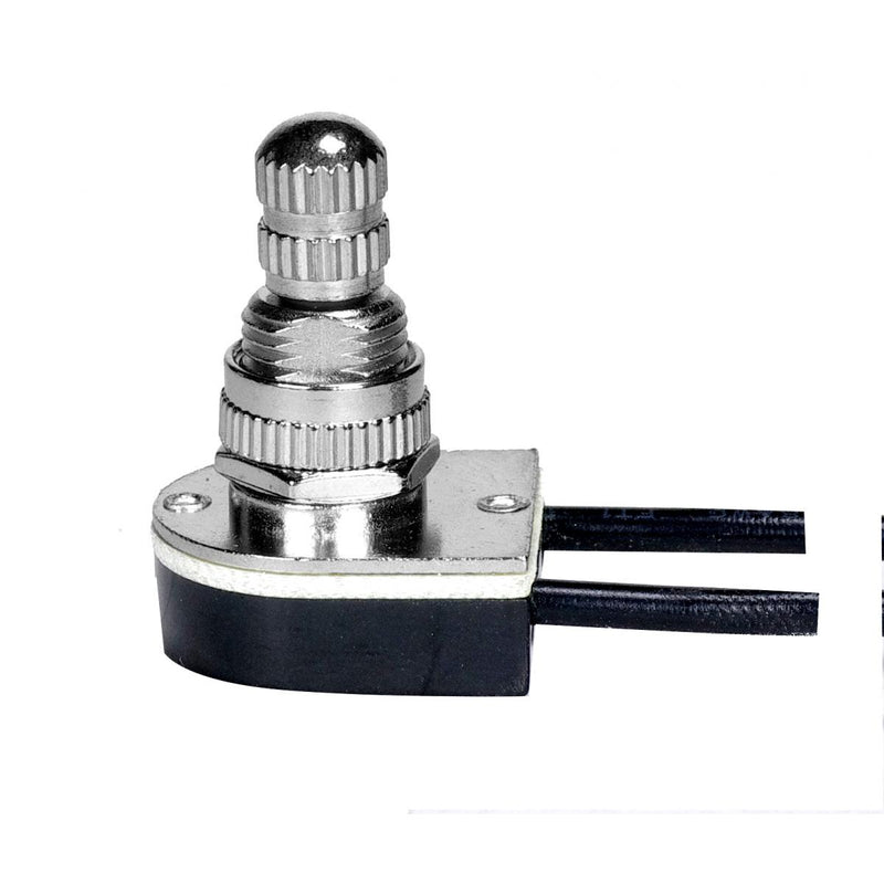 Satco 80-1133 On-Off Metal Rotary Switch, Nickel Plated