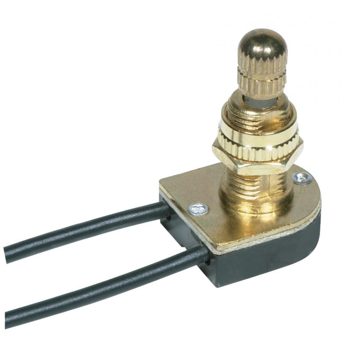 Satco 80-1134 On-Off Metal Rotary Switch, Brass Plated
