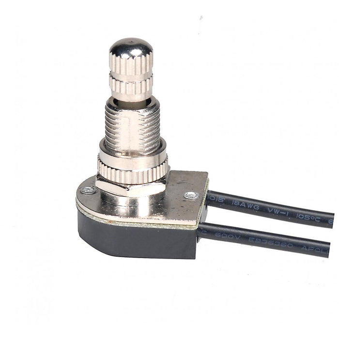 Satco 80-1135 On-Off Metal Rotary Switch, Nickel Plated
