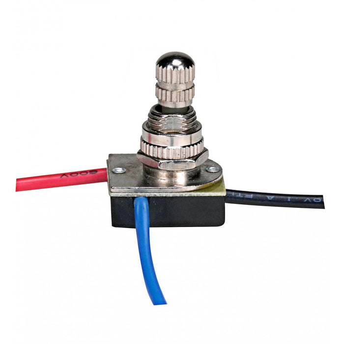 Satco 80-1137 3-Way Metal Rotary Switch, Nickel Plated