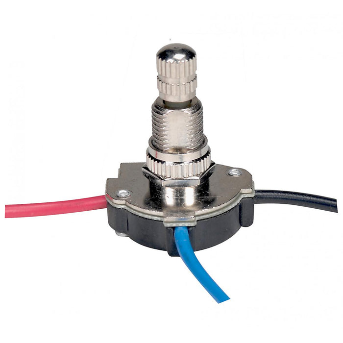 Satco 80-1139 3-Way Metal Rotary Switch, Nickel Plated