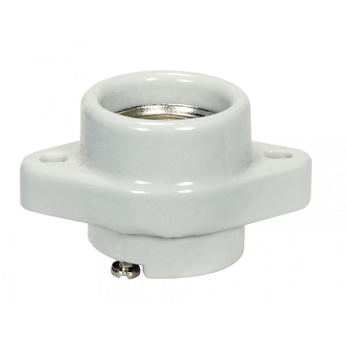 Satco 80-1149 Keyless Porcelain One Piece Sign Socket, White