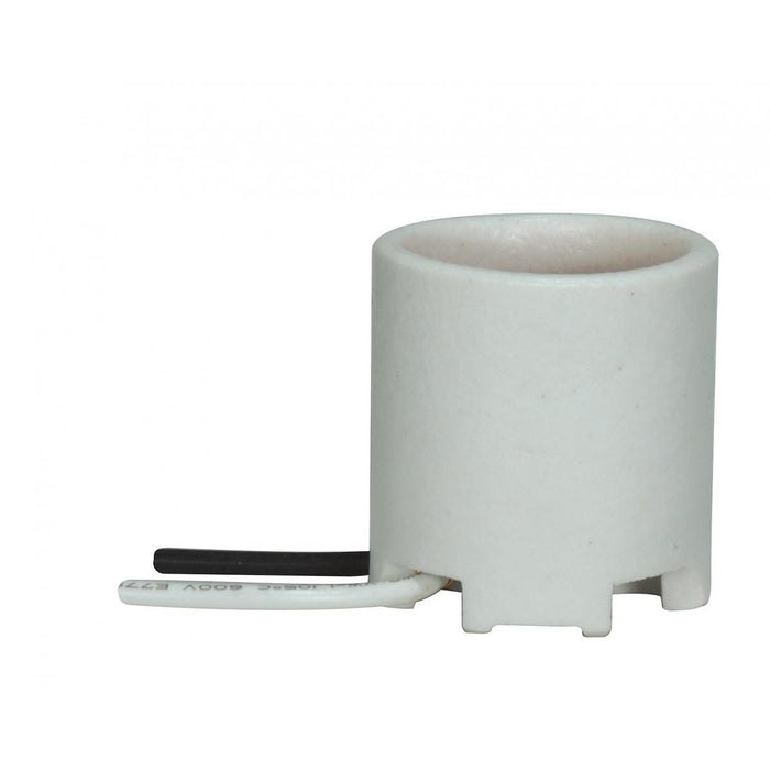 Satco 80-1155 Keyless Porcelain Socket, White