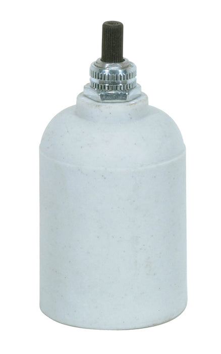 Satco 80-1157 Porcelain Bottom Turn Knob Socket, Porcelain