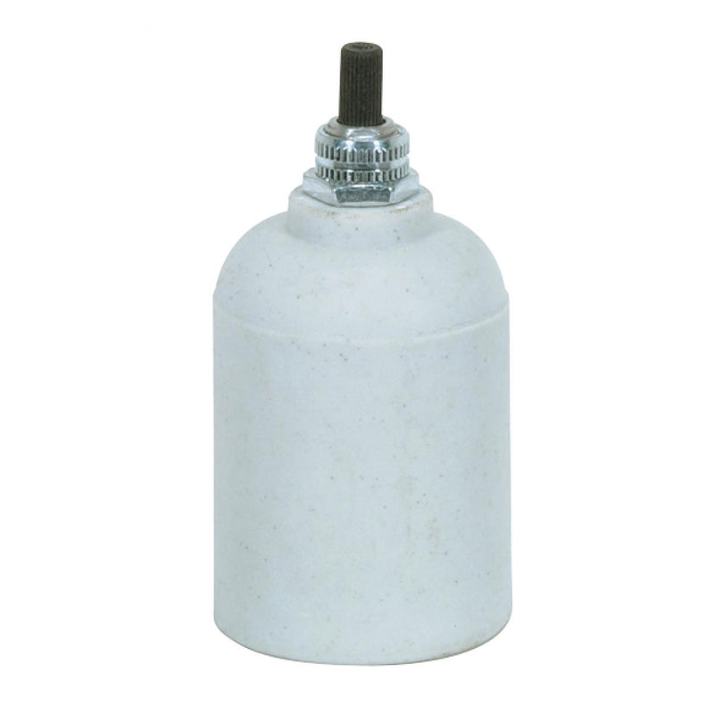 Satco 80-1157 Porcelain Bottom Turn Knob Socket, Porcelain