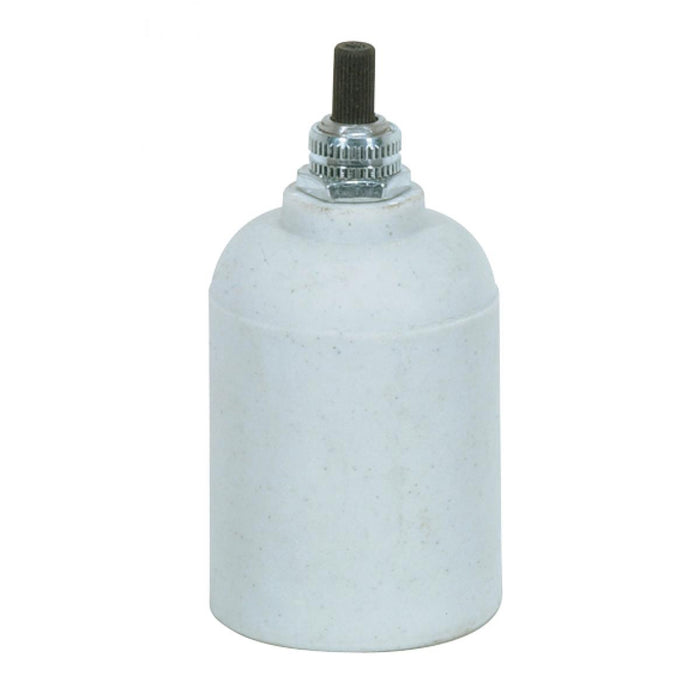 Satco 80-1157 Porcelain Bottom Turn Knob Socket, Porcelain