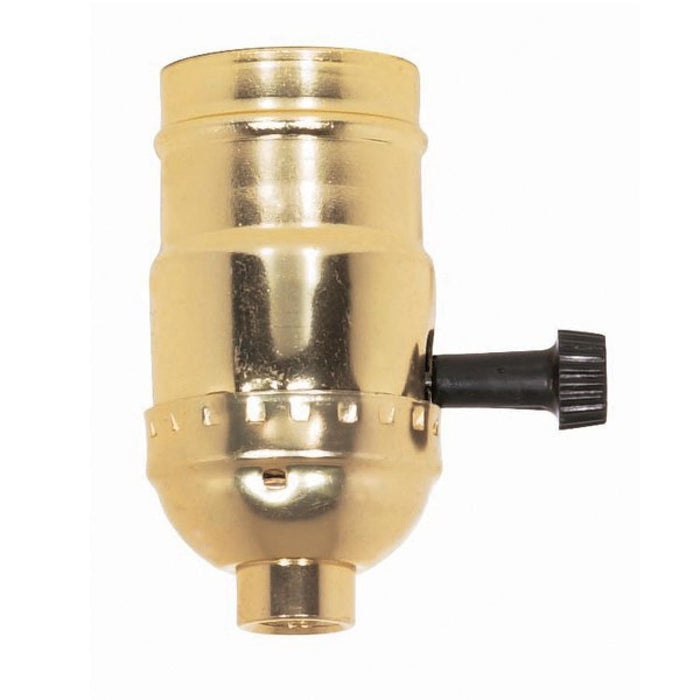 Satco 80-1159 On-Off Turn Knob Socket With Removable Knob, Brite Gilt