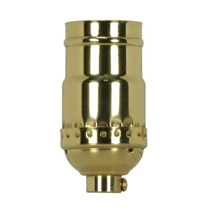 Satco 80-1175 3-Way (2 Circuit) Keyless Socket, Polished Brass