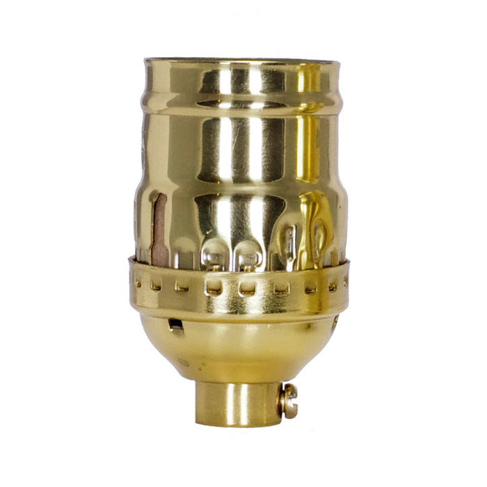 Satco 80-1177 Short Keyless Socket, Polished Brass