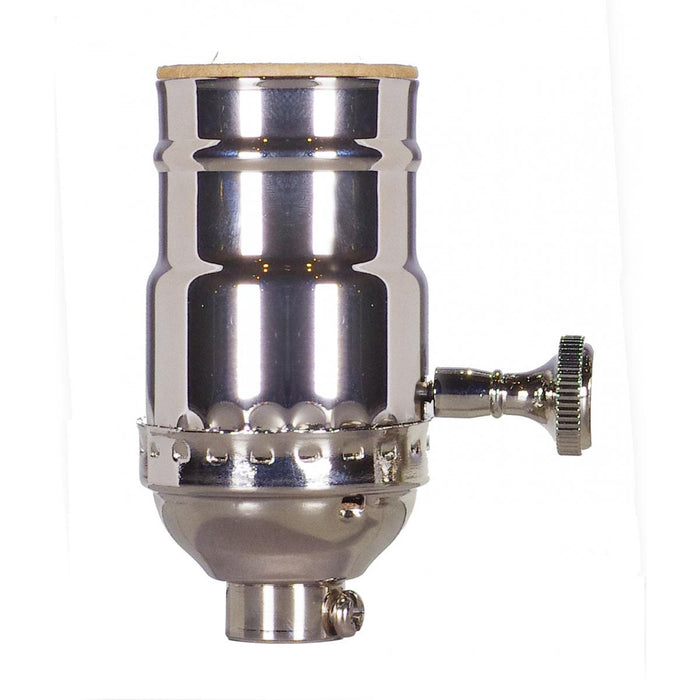 Satco 80-1180 On-Off Turn Knob Socket W/Removable Knob, Polished Nickel