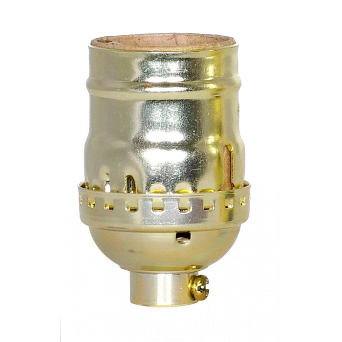 Satco 80-1194 Short Keyless Socket, Brite Gilt