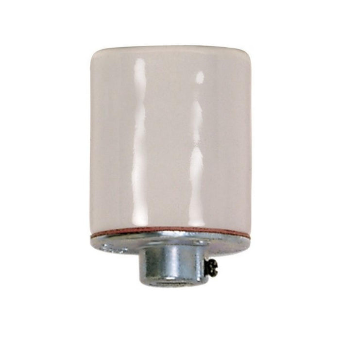 Satco 80-1214 Keyless Porcelain Socket With 1/8 Ips Metal Cap, Almond