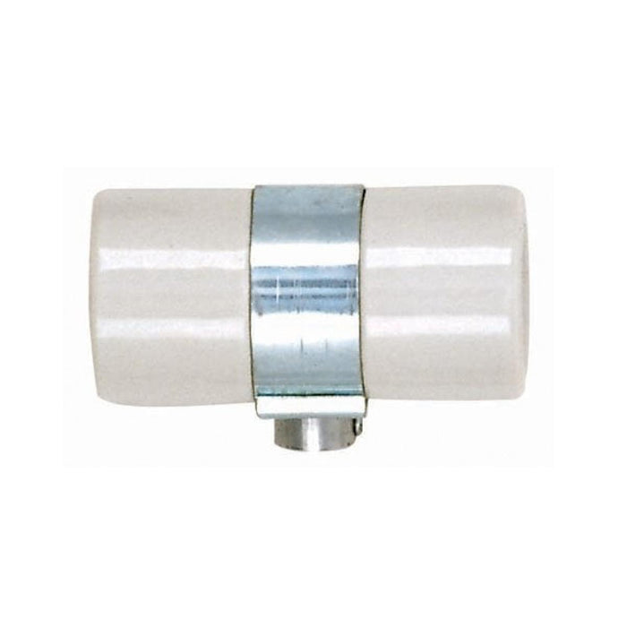 Satco 80-1226 Twin Porcelain Socket With Flange Bushing Cap, Glazed White