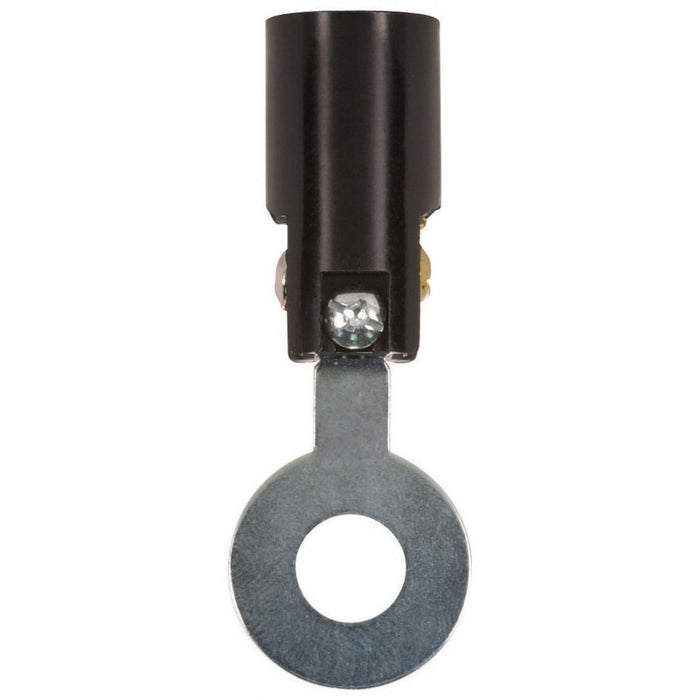 Satco 80-1274 Candelabra Base Phenolic Sockets With Spring Clip, Black