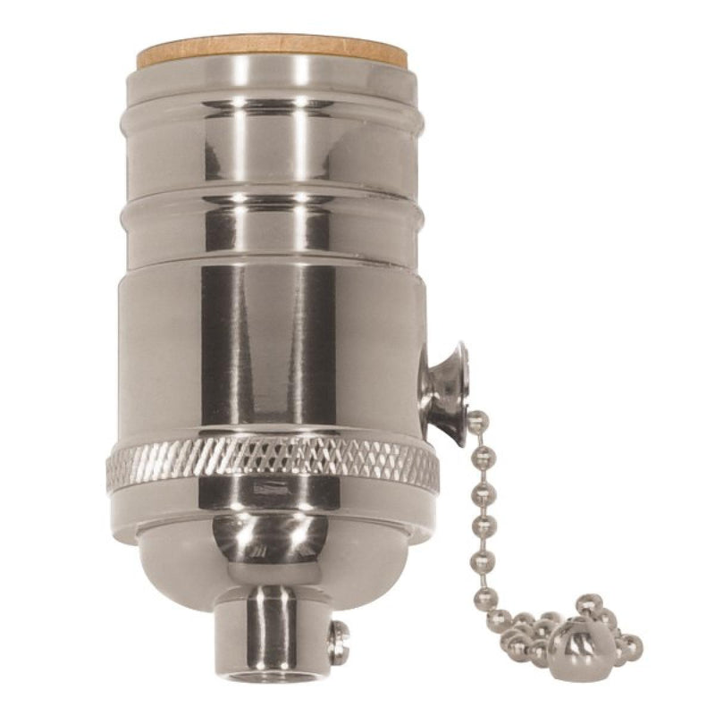 Satco 80-1292 On-Off Pull Chain Socket, Polished Nickel