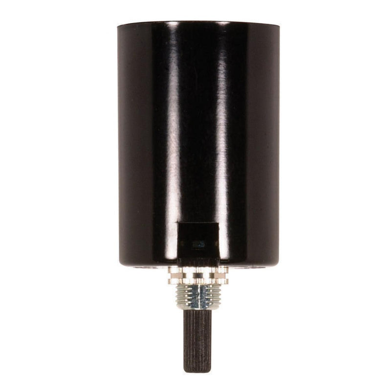 Satco 80-1326 Phenolic Bottom Turn Knob With Removable Husk, Black