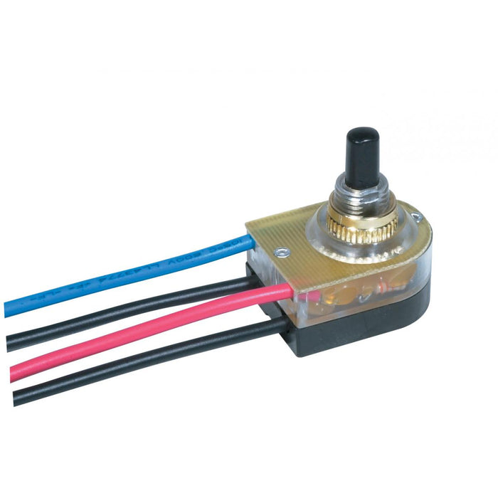 Satco 80-1355 On-Off Lighted Push Switch, Brass Plated