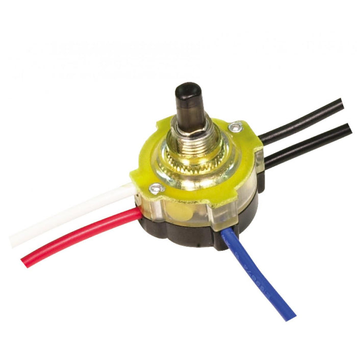Satco 80-1357 3-Way Lighted Push Switch, Brass Plated