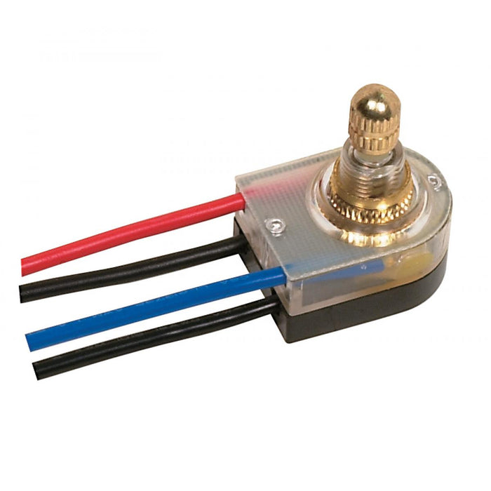 Satco 80-1359 On-Off Lighted Rotary Switch, Brass Plated