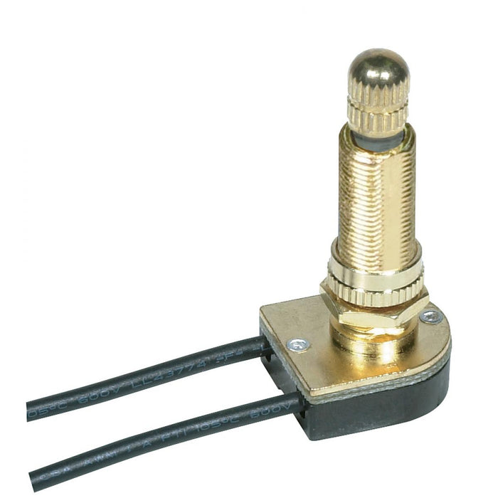 Satco 80-1363 On-Off Metal Rotary Switch, Brass Plated