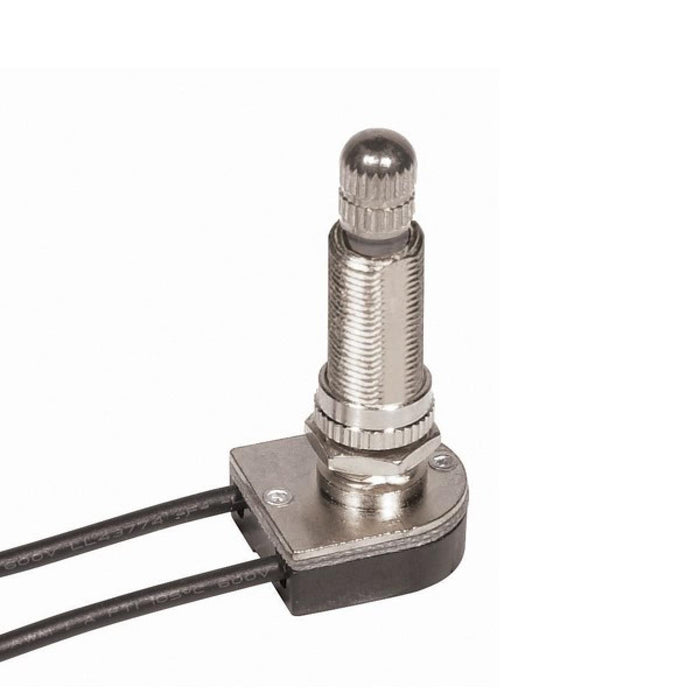 Satco 80-1364 On-Off Metal Rotary Switch, Nickel Plated