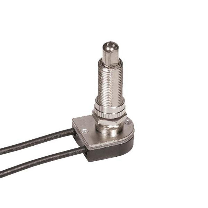 Satco 80-1368 On-Off Metal Push Switch, Nickel Plated