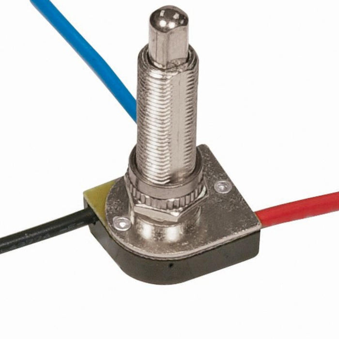Satco 80-1370 3-Way Metal Push Switch, Nickel Plated