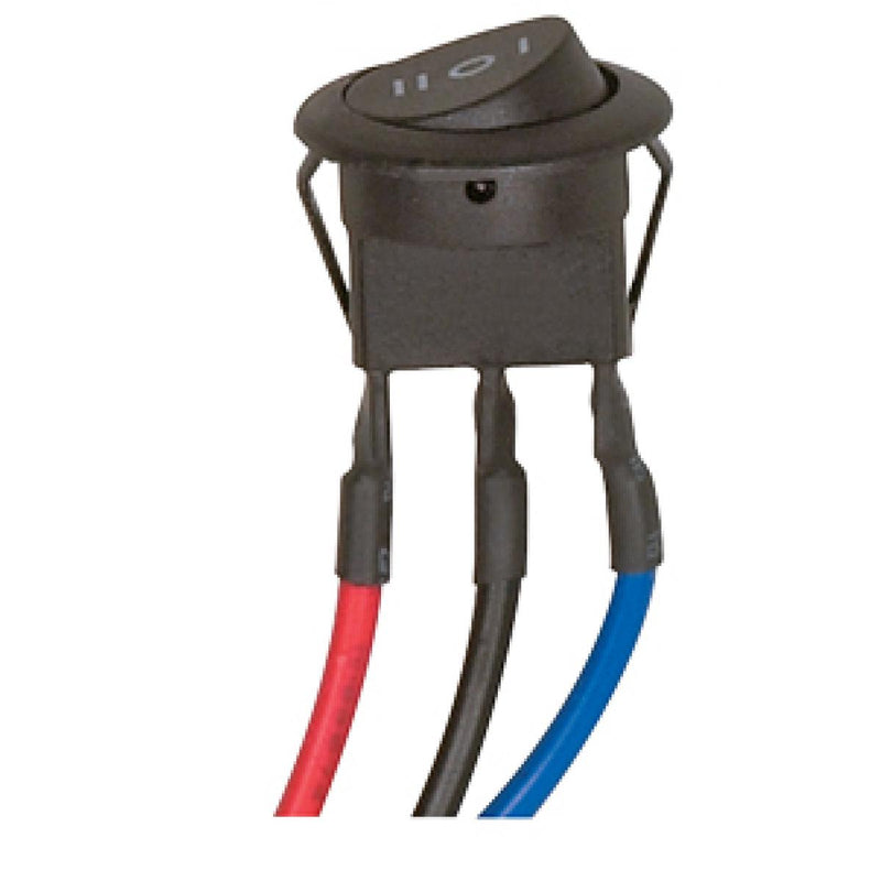 Satco 80-1371 Hi-Low Metal Round Rocker Switch W/Diode 2 Circuit, Black