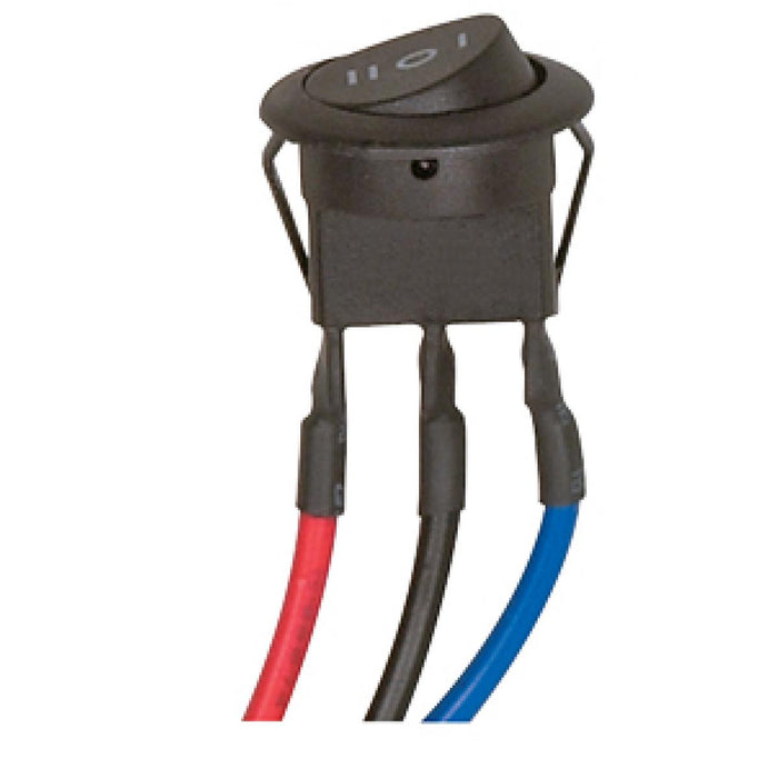 Satco 80-1371 Hi-Low Metal Round Rocker Switch W/Diode 2 Circuit, Black