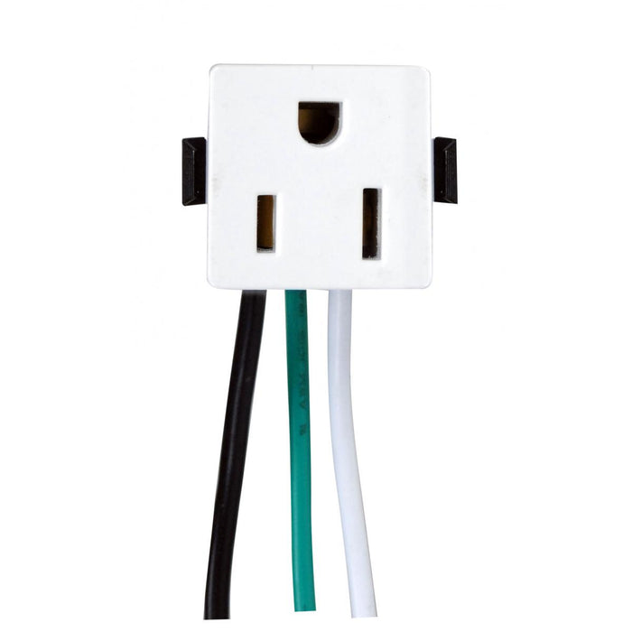 Satco 80-1408 Snap-In Convenience Outlet, White