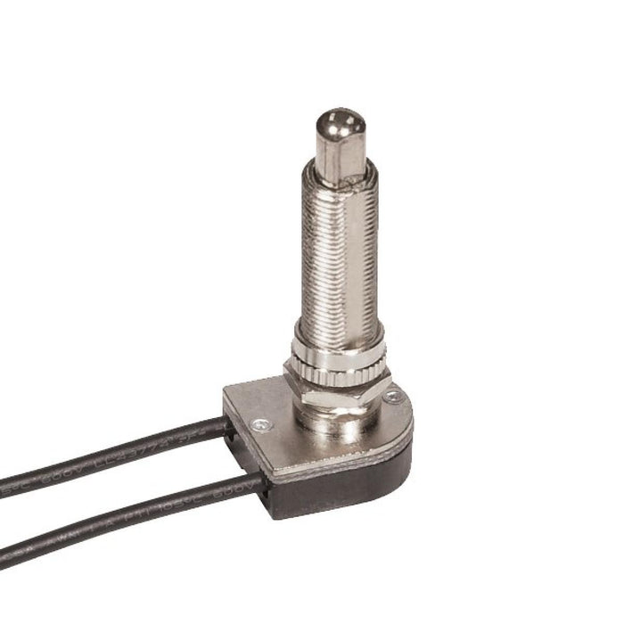 Satco 80-1410 On-Off Metal Push Switch, Nickel Plated