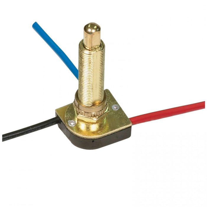 Satco 80-1411 3-Way Metal Push Switch, Brass Plated
